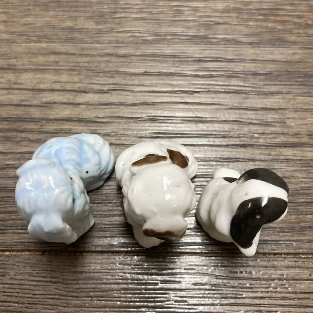 3 Vintage Pekinese Ceramic Figurines, Made in Japan